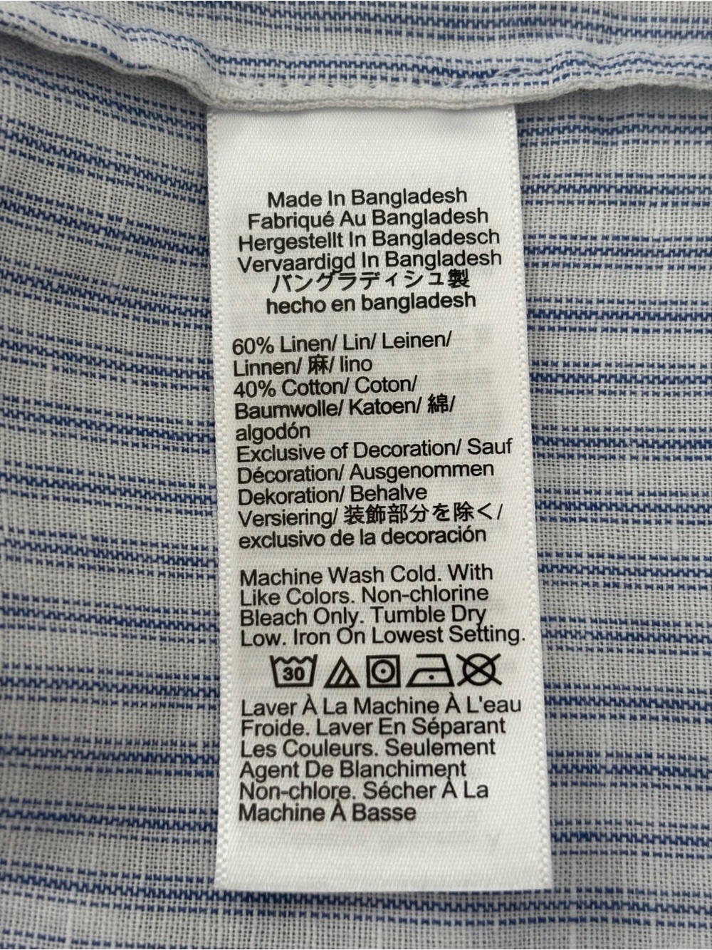 J.Crew Lace-Trim Camisole Pajama Short Set NWT Linen Blend Striped Blue White XL - Picture 10 of 10